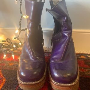 Funky purple Daphne platform boots